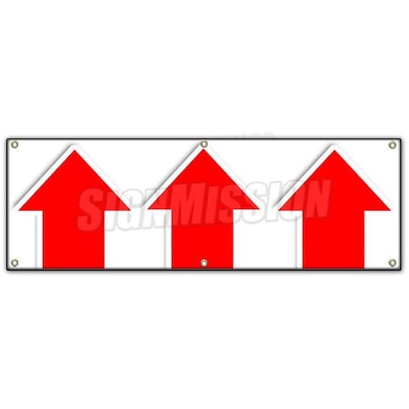 Signmission GIANT UP ARROW BANNER SIGN turn here sale follow directions straight B-72 Giant Up Arrow